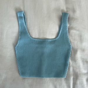 Aritzia Barbaton blue crop tank